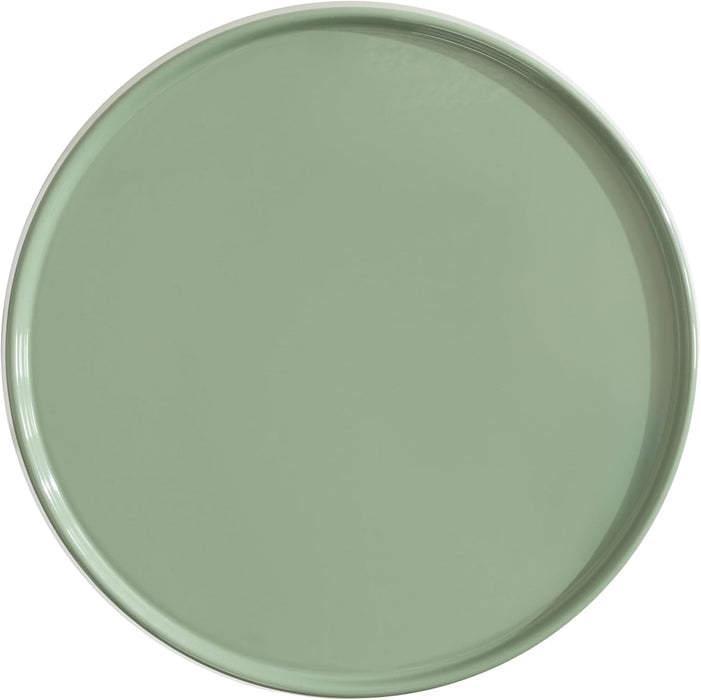 Sanzo Modern round Metal Pedestal Drink Table, 9 X 9 X 23, Soft Green, Decorative Martini Table with Trumpet Base for Use as Indoor Plant Stand or Living Room Mini Table