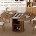47.2"–63" Extendable Dining Room Table for 4-8, Round-To-Oval Expandable Dining Table with Dust-Proof 2-Tier Shelf, Space-Saving Wood Kitchen Table for Living Room, Walnut