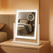 Lighted Makeup Mirror, Hollywood Vanity Mirror with Lights, Three Color Lighting Modes, and 5X Magnification Mirror, Smart Touch Control, 360°Rotation (14.1In,White,Gift Box)