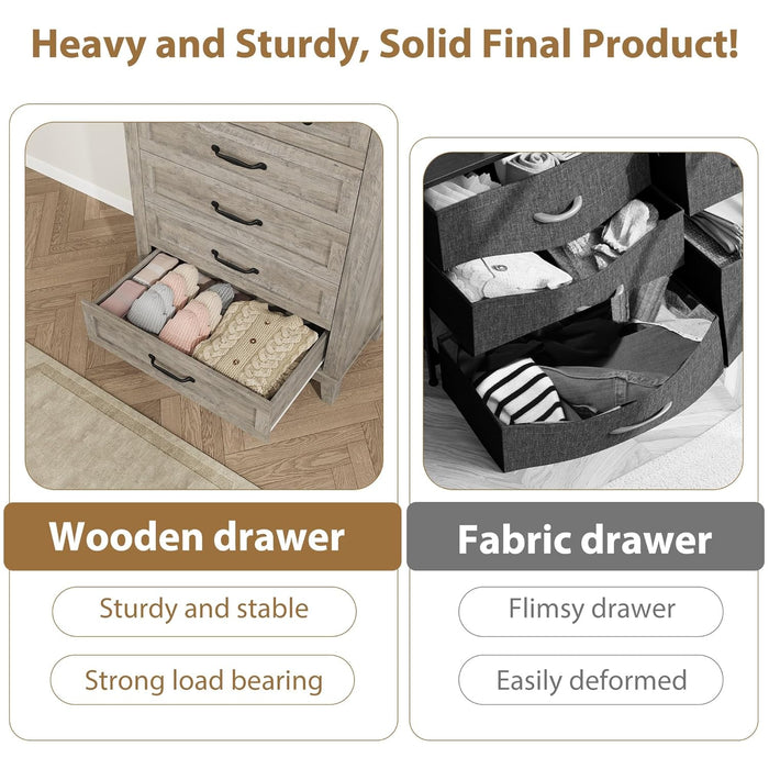 Ash Grey Freestanding Contemporary Wooden Large Dresser