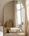 Full Length Mirror, 76"X44" Oversized Full Body Mirror Gold, Arched