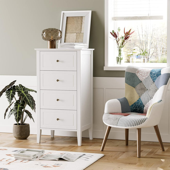 White Antique Dresser Solid Hardwood Storage Cabinet
