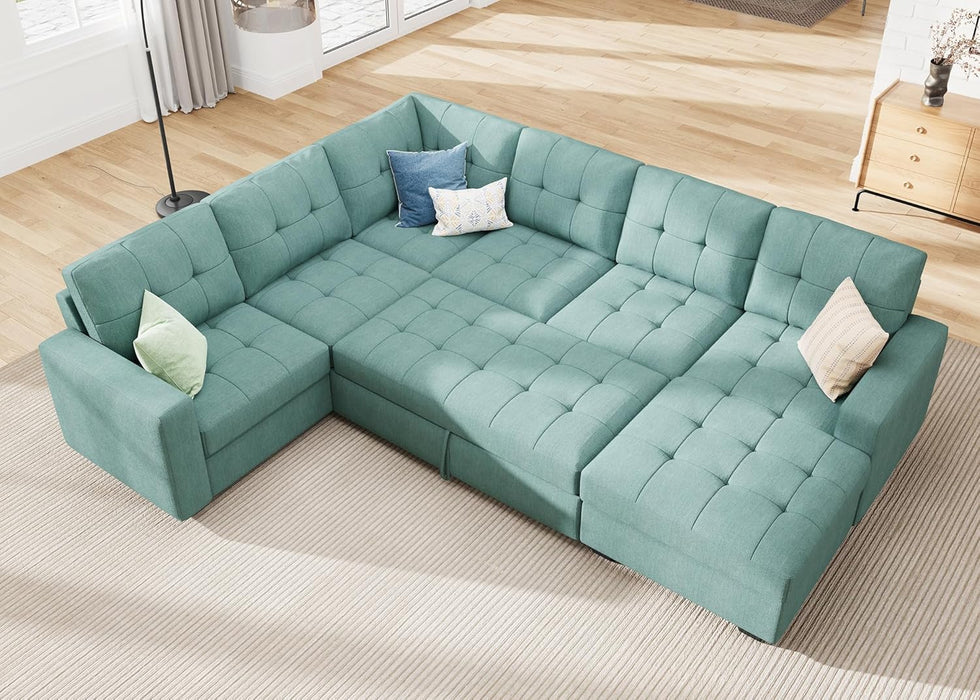 Sectional Sleeper Sofa Bed With Integrated Storage