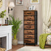 Tall Dresser With 7 Fabric Drawers WoodgrainFinish