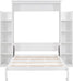 Full Murphy Bed White With BuiltInStorageShelves LED