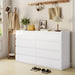 White Wood Dresser for Bedroom with 8 Drawer 55" Wide