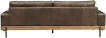 Silchester Leather Sofa in Oak and Distress Chocolate