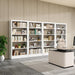 5-Tier Adjustable Bookcase, Heavy Duty Bookshelf with Book Stopper, Metal Bookcase for Library, Office, Living Room
