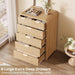 Fluted 6 Drawer Dresser for Bedroom - 43" Tall Dresser Chest of Drawers, Fluted Dresser for Bedroom, Metal Handle,Wood Dresser for Living Room, Bedroom, Entryway, Hallway（Light Wood）