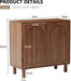 Modern Sideboard Buffet Cabinet with Arched Finish Doors, Kitchen Storage Cabinet with Solid Wood Legs, Accent Console Table for Dining Room Living Room (Walnut)