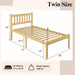 Wood Twin Bed Frame with Headboard, 18 Inch High Solid Bamboo Platform Bed No Box Spring Needed, Modern Minimalist Heavy Duty Bedframe, Easy Assembly, Noise Free