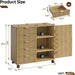 Five Drawer Oakwood Filing Cabinet Locking Casters