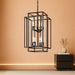 Large Lantern Chandelier for Entryway Foyer, 2-Tier Matte Black Cage Chandelier, 10-Light Hanging Light Fixture for High Ceiling Staircase Living Room