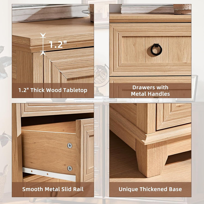 FarmhouseStyle 5 Drawer DresserUnit 42 Inches Tall