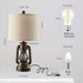 Farmhouse Lantern Table Lamps for Living Room Set of 2 with USB C+A