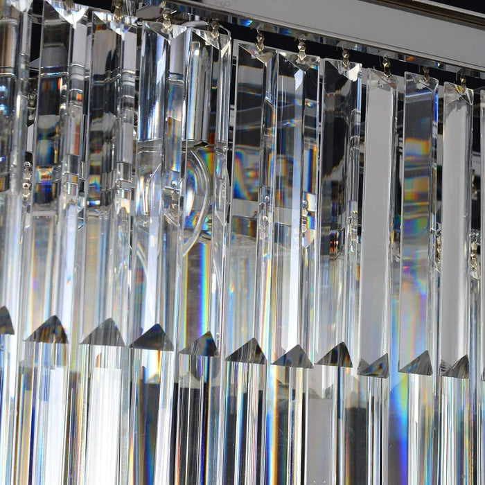 Chrome Rectangle Crystal Pendant Light 39.4Inch Chandelier