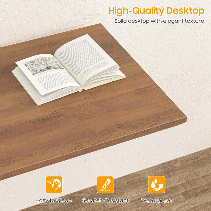 Farmhouse 59" Executive Computer Desk, Simple and Spacious Workstation for Remote Work & Study, Home Office, Unique White