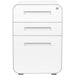 White Filing Cabinet with Lock & Wheels