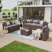 7 Piece Patio Furniture Set Wicker Rattan Patio Conversation Set