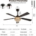 52" Crystal Chandelier Ceiling Fan with Lights - (Classic, Black)