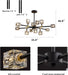 12-Light Black Gold Chandelier Ceiling Light Fixture