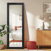 Full Length Mirror 65"X24" Solid Wood Frame Floor Large Mirror for Living Room, Bedroom Hanging or Leaning Wall-Mounted, Black