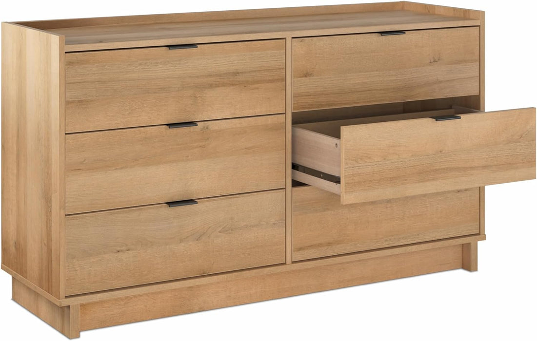 Oak Double Dresser with 52.5" Width