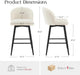 26" Counter Height Bar Stool Set of 2,Linen Fabric Upholstered Barstools with Footrest,Metal Frame,360° Swivel Barstools for Kitchen Island, Home Bar & Breakfast Nook,Beige