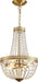 Mini French Empire Crystal Chandelier 4 Lights Pendant Lighting Fixture for Dining Living Room Foyer Kitchen Bedroom Entryway,Antique Brass,E12,19.7" Hx12.6 W