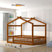 Full Size Montessori Playhouse Bed Frame WalnutFinish