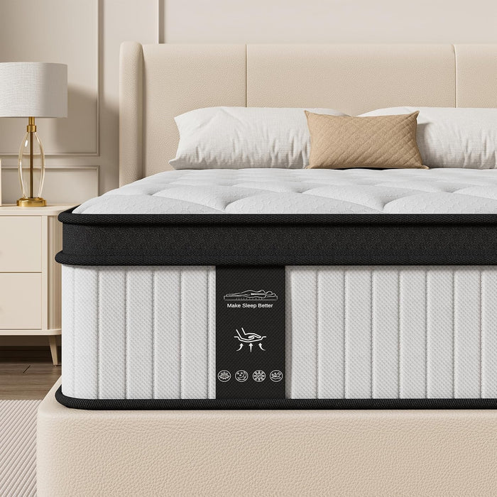 King Size Mattress, 12 Inch Hybrid Mattress King Size in a Box, Medium Firm