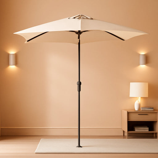 6.5 Rectangular Patio Umbrella Rectangle Outdoor Table Umbrella Beige