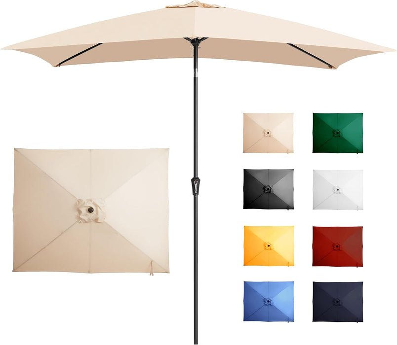 6.5 Rectangular Patio Umbrella Rectangle Outdoor Table Umbrella Beige