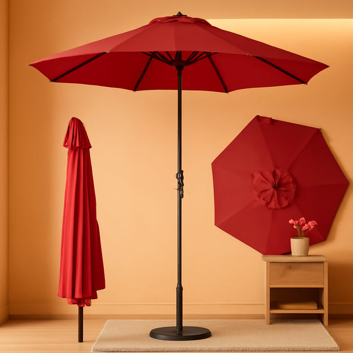 9' Outdoor Patio Umbrella, Outdoor Table Umbrella, Yard Umbrella, Market Umbrella with 8 Sturdy Ribs, Push Button Tilt and Crank
