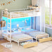 Triple Bunk Bed With BuiltInStorage Shelving White