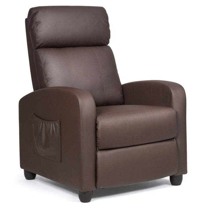 Recliner Massage Wingback Single Chair with Side Pocket