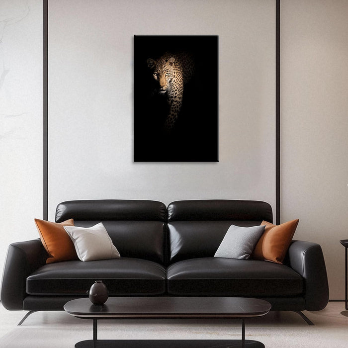 Leopard Wall Art Wildlife Portrait Photography Close-Up Animal Print Framed Artwork for Living Room, Bedroom, or Office Decor, 24"X36"