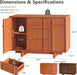 47.2" Buffet Cabinet with Storage, Skeleton Line Design, Cherry | Sideboard with Drawers, Mid Century Modern Accent Cabinet with Wood Gain, Console Cabinets for Living Dining Room Entryway