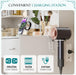 3 Lighting Modes Adjustable Brightness, with LED Lights and Mirror, with Power Outlets and 2 Drawers, 4 Storage Shelves Cabinet, White Makeup Table, Vanity Desk, Dressing Table for Bedroom