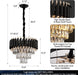 Dimmable ThreeTier Crystal Chandelier Black Gold SixteenInch