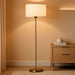 O’Bright Ted - Drum Shade Standing Lamp, Pull Chain Switch, E26 Socket, Modern Minimalist Design, Simple Floor Lamp for Living Room, Bedroom, Office, Antique Brass