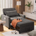 Recliner Chair,  Convertible Futon Sofa Bed with Adjustable Backrest, Couch for Living Room, Bedroom, Dark Gray