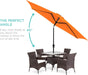 10Ft Outdoor Patio Umbrella, Outdoor Table Umbrella, Yard Umbrella, Market Umbrella with 6 Sturdy Ribs, Push Button, Tilt and Crank - Orange
