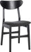 Home Lucca Retro Black and Black Cushion Dining Chair, Set of 2, Wood