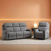 2-Piece Electric Recliner Sofa Set with Charging Port, Include Single Power Reclining Chair and 3-Seater Reclining Sofa for Living Room, Light Grey