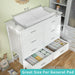 White Dresser for Bedroom 8 Drawer,Wide Dresser TV Stand for 50" TV Dressers & Chests of Drawers Fabric Dresser for Closet Modern