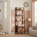 5 Tier Freestanding Ladder Bookshelf DetachableFabricDrawer