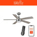 Fanelee 54 In. White Color Changing LED Brushed Nickel Smart Ceiling Fan with Light Kit and Remote Powered by Hubspace