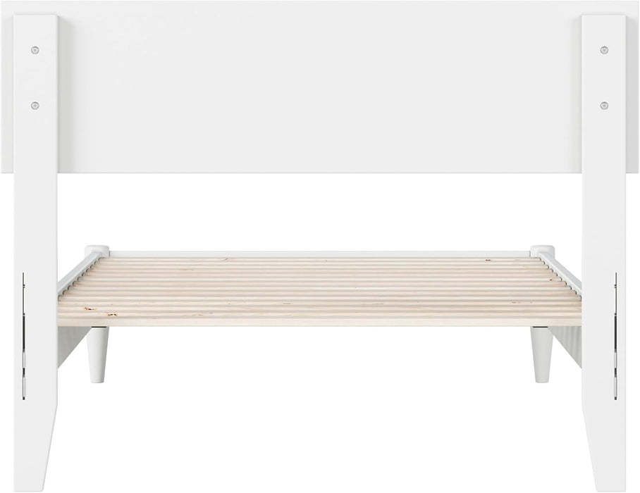 , Aria Twin Solid Wood Modern Low Profile Platform Bed, White