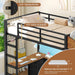 Black Industrial Twin Bunk Bed Desk BuiltInStorageDrawers